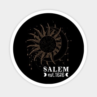 Salem Est 1626 with Celestial Sun and Moon design Magnet